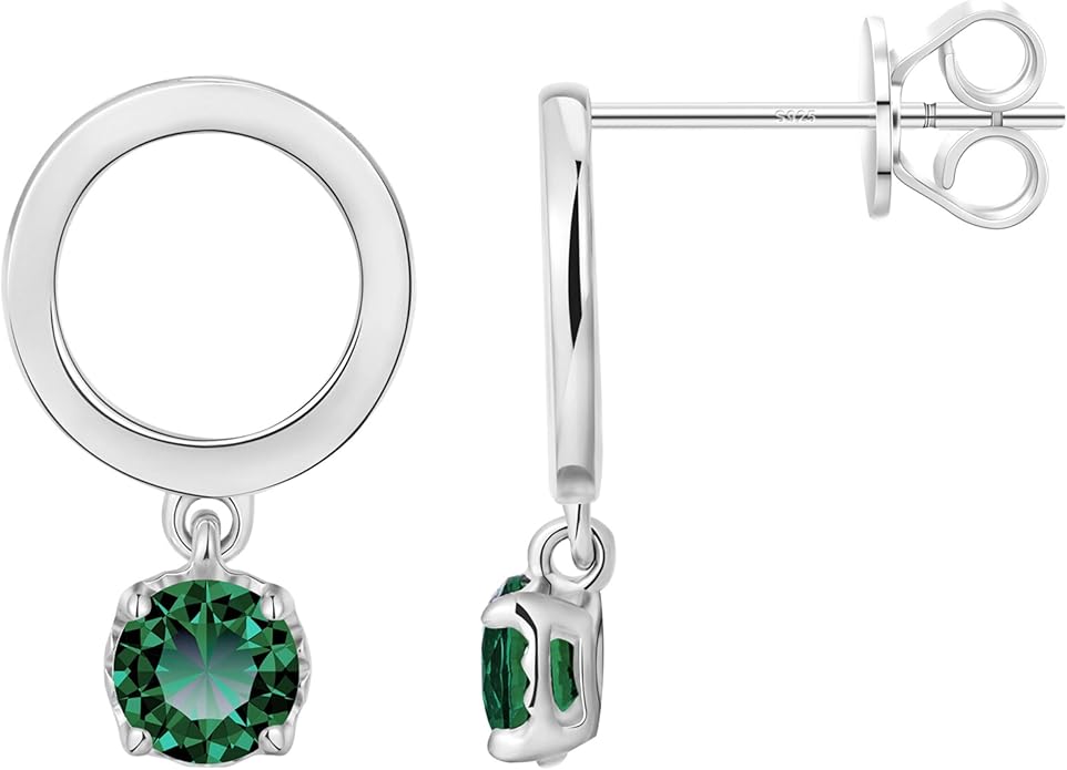 18K Yellow/White Gold Plated Silver Earring With 0.60 TCW Lab Grown Diamonds/Emerald/Blue Sapphire/Moissanite, Earrings For Women, Gift For Her Jewelry For Women Comes With Gift Box