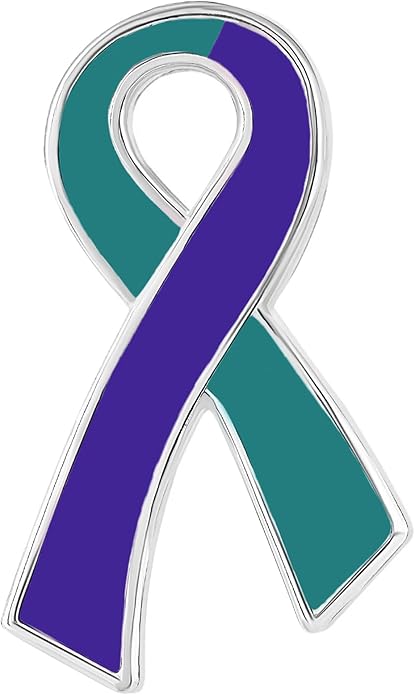 Suicide Awareness and Prevention Pin - Bulk Packs - Variety Pack of Teal & Purple Ribbon Pin Perfect for Support Groups, Gift-Giving and Fundraising