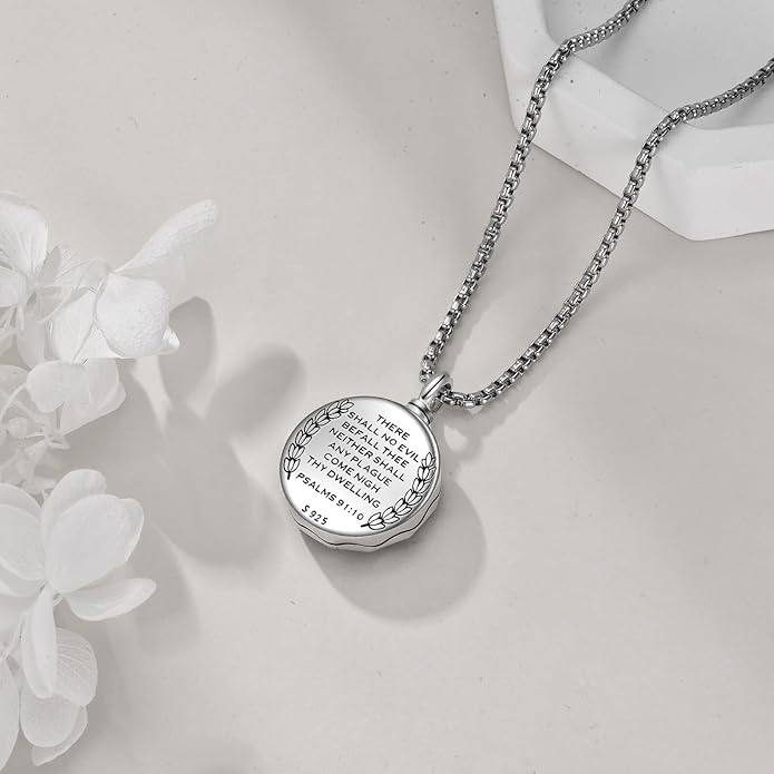 YFN Patron Saint Necklace Sterling Silver Amulet Medal Pendant Religious Protector Jewelry Gifts for Women Men