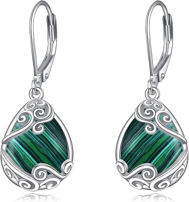 Moonstone Filigree Drop Dangle Teardrop Earrings 925 Sterling Silver Moonstone Leverback Earrings for Women Jewelry Gifts