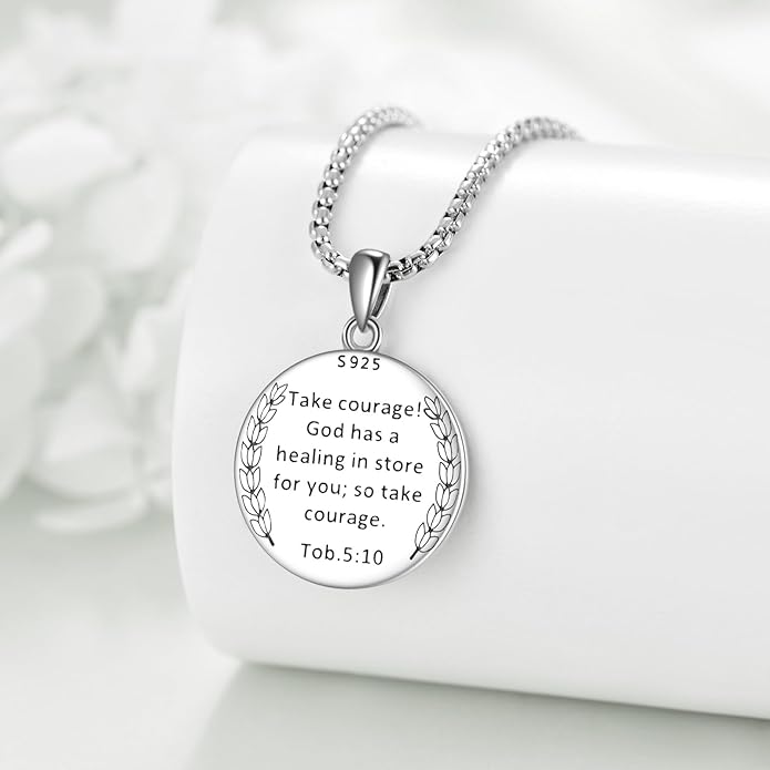 YFN Patron Saint Necklace Sterling Silver Amulet Medal Pendant Religious Protector Jewelry Gifts for Women Men