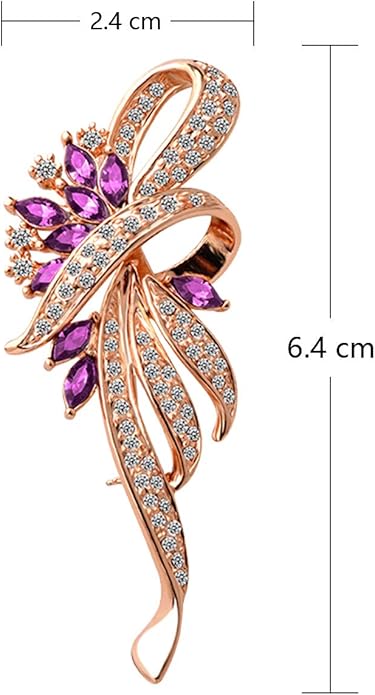 Merdia Created Crystal Brooch Fancy Vintage Style Flower Brooch Pin for Women, girls, ladies with Blue/Purple Created Crystal | Vintage Fashion | Brooches and Pins for Women | Ladies Jewelry