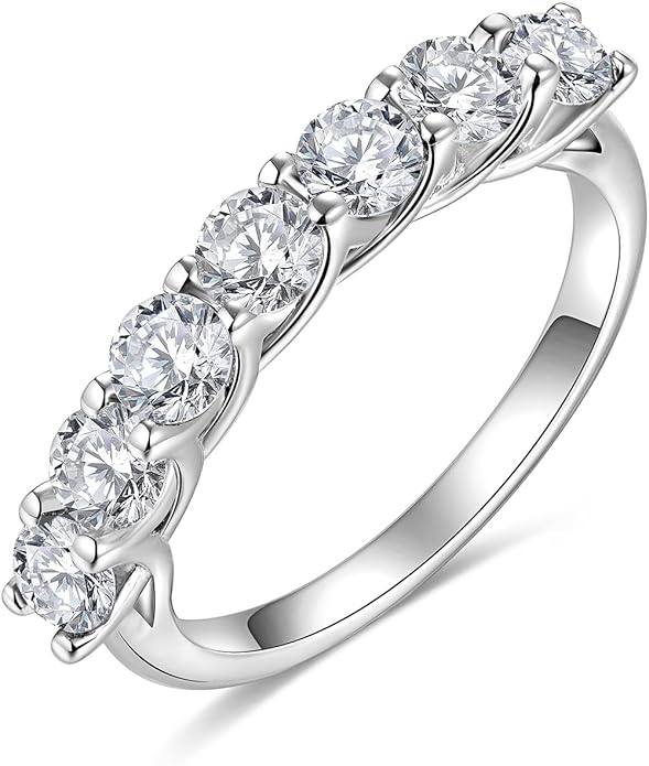 D Color VVS1 Clarity Moissanite and Sapphire/Ruby/Emerald Rings for Women, Solid 925 Sterling Silver, Anniversary Birthday Mothers Day Jewelry Gift, Stackable Wedding Ring, Size 4-11