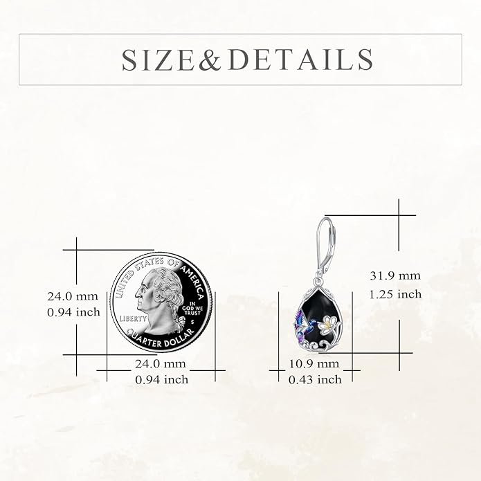 YFN Hummingbird Earrings Bird Dangle 925 Sterling Silver Jewelry Gifts for Women