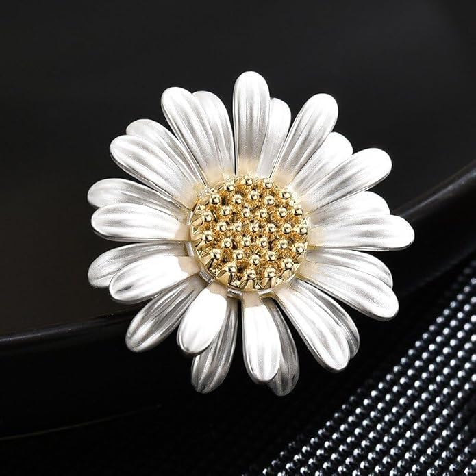Fashion Flower Brooches for Women Rhinestone Flower Brooches Pins 18k Gold Plated Lapel Pins Jewelry for Girlfriend Wife