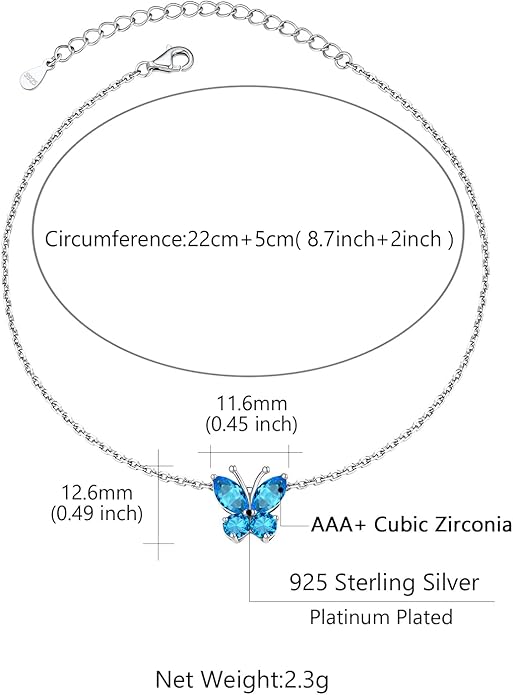 Custom4U Personalized Infinity Ankle Bracelets for Women 925 Sterling Silver Anklet Bracelet Endless Love Symbol Birthstone Charm Adjustable Foot Chain Jewelry Mothers Day Gifts for Mom Wife Women Her