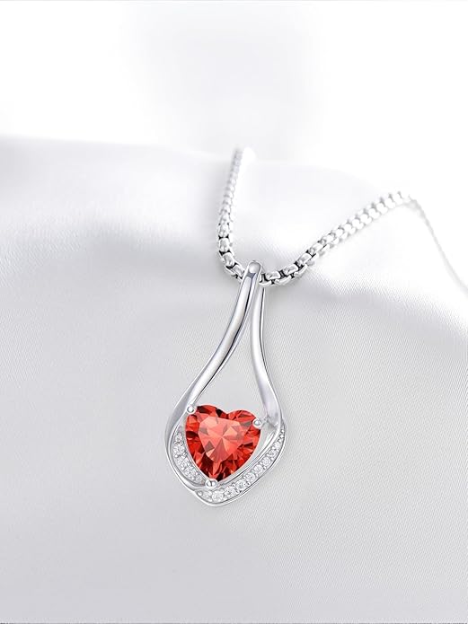 Birthstone Necklaces for Women,18k Yellow/White Gold Plated Forever Love Heart Infinity Pendant Necklace Anniversary Jewelry Christmas Birthday Gifts for Women Her Wife Girlfriend