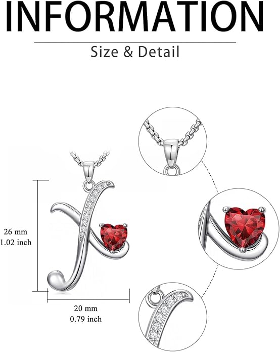 Christmas Gifts for Women Alphabet A to Z Initial Birthstone Pendant Necklaces for Women - 18k White Gold Plated Personalized Name Jewelry Valentine Mothers Day Birthday Gifts for Women Her Girlfriend