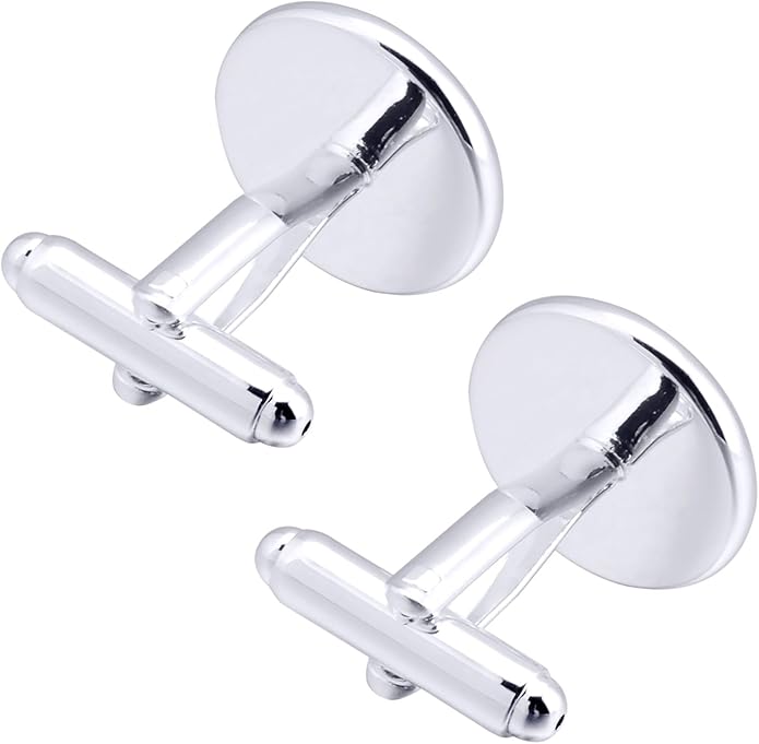 ZEEY Silver Mother of Pearl Shell Cufflinks for Men Women Round Office Men's Cufflink Jewelry Set for Business Wedding Party Formal Events Daily Tuxedo Dress Shirt Accessories