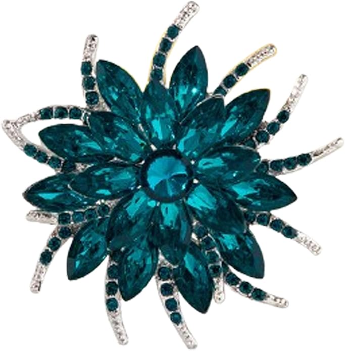 Rhinestone Sunflower Brooch Pin Red Pink Flower Brooch Stylish Crystal Brooch Elegant Clothing Hat Bag Accessories Jewerly for Women