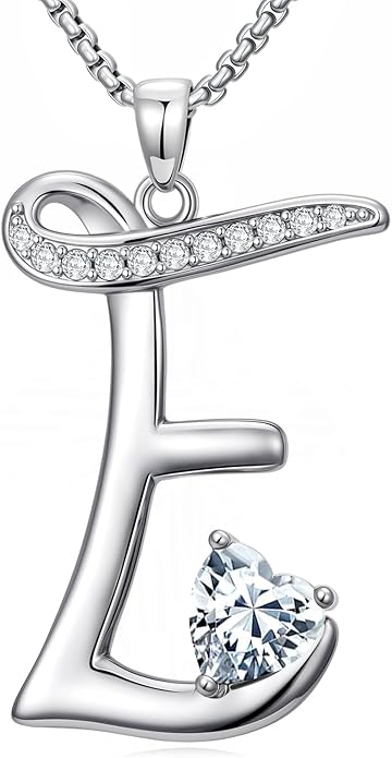 Christmas Gifts for Women Alphabet A to Z Initial Birthstone Pendant Necklaces for Women - 18k White Gold Plated Personalized Name Jewelry Valentine Mothers Day Birthday Gifts for Women Her Girlfriend