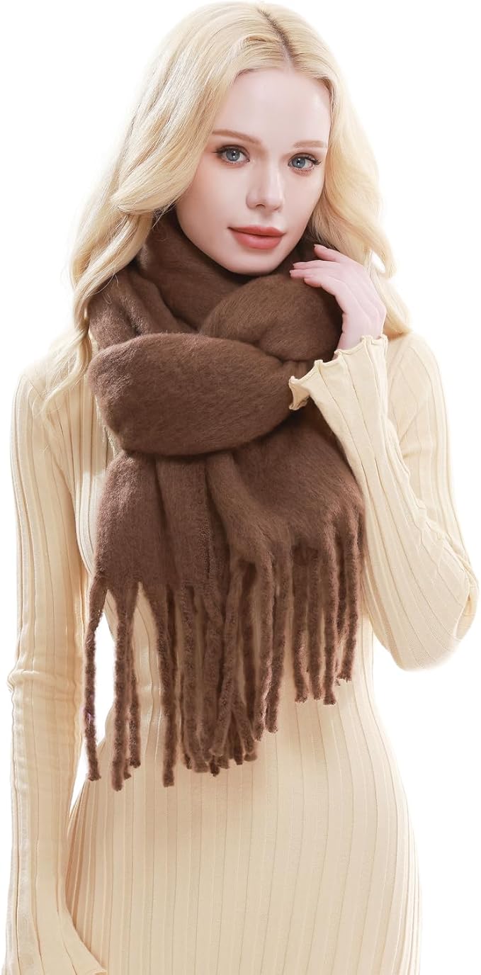 RIIQIICHY Chunky Scarf for Women Winter Warm Thick Scarves Oversized Blanket Scarf