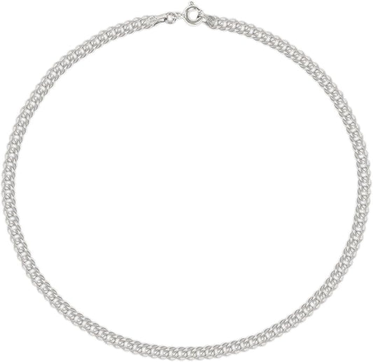 Savlano 925 Sterling Silver Solid Italian Figaro, Rope,Herringbone, Curb, Ball Bead, Snake, Mariner Chain Anklet for Women, Comes in 0.8mm - 5mm With Gift Box