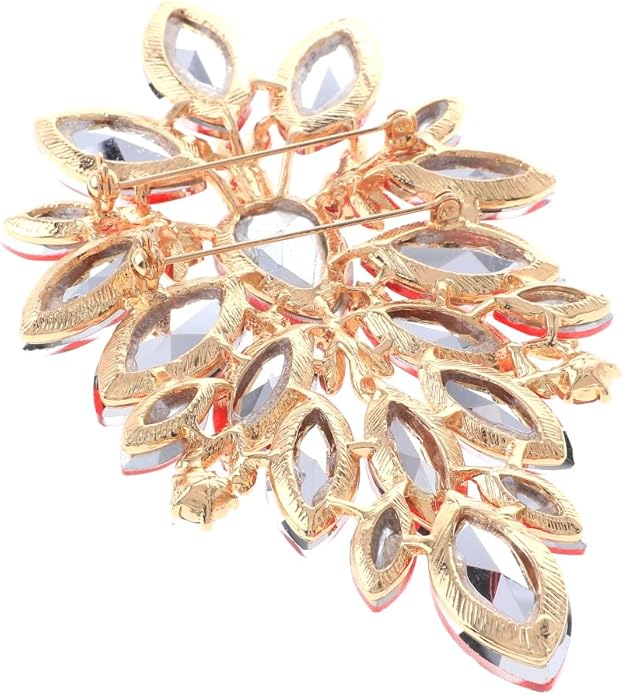 Extra Large Crystal Flower Brooch