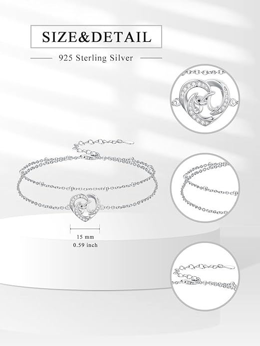 Dorunmo Initial Anklet 925 Sterling Silver Letter A-Z Layered Heart Anklet Beach Jewelry Birthday Gifts for Women