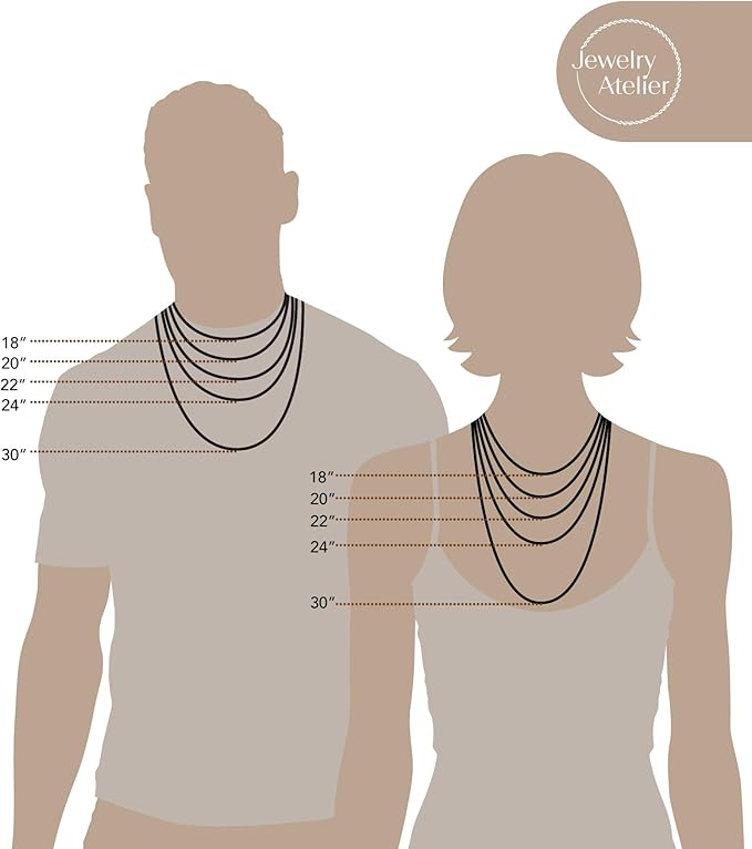 Jewelry Atelier Gold Chain Necklace Collection - 14K Solid Yellow Gold Filled Figaro Chain Necklaces for Women and Men with Different Sizes (2.8mm, 3.7mm, 4.7mm, 5.6mm)