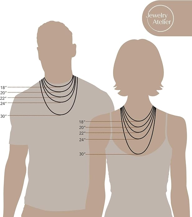 Jewelry Atelier Gold Chain Necklace Collection - 14K Solid Yellow Gold Filled Miami Cuban Curb Link Chain Necklaces for Women and Men with Different Sizes (2.7mm, 3.6mm, 4.5mm, or 5.5mm)
