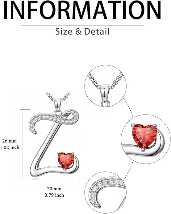 Christmas Gifts for Women Alphabet A to Z Initial Birthstone Pendant Necklaces for Women - 18k White Gold Plated Personalized Name Jewelry Valentine Mothers Day Birthday Gifts for Women Her Girlfriend
