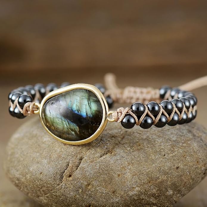 ZOSOJONA Boho Handmade Natural Stone Wrap Bracelets Turquoises Crystal Beads Bracelet Jewelry