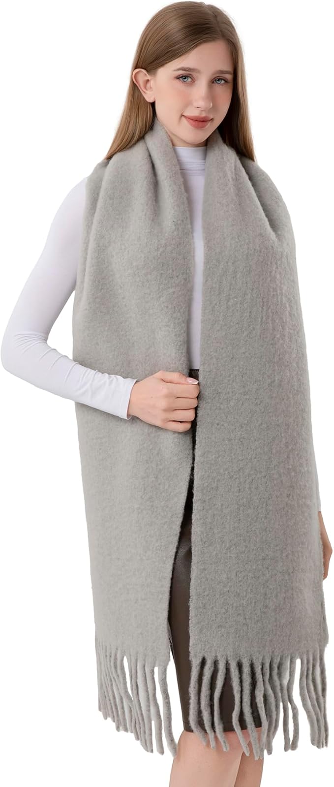 HOPETLA Wool Scarf Wrap With Gift Box for Women Men Gift Idea 93"x12" Large winter Warm Scarf