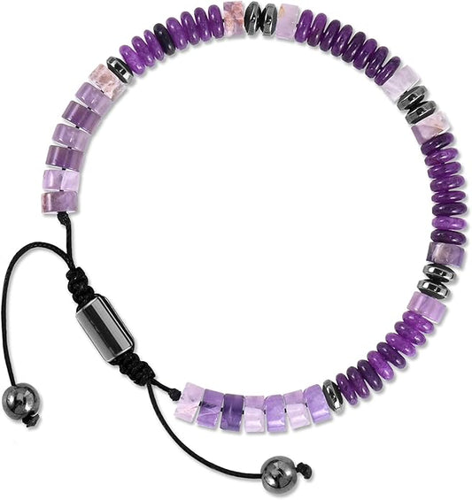 VIBILIA Healing Crystal Bracelets Beaded Bracelets for Men Women Natural Stone Adjustable Bracelets Unique Gifts for Father Son Grandfather Brother Friend