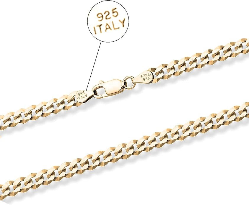 Savlano 925 Sterling Silver Chain Anklet Rope, Figaro, Mariner, Curb - 18K Gold Plated Chain Anklet Available in 9, 10 and 11 - Inches for Women Comes with a Gift Box - Made in Italy