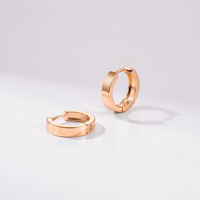 Gacimy Gold Huggie Hoop Earrings for Women 14k Gold Plated, Small Hoop Earrings for Women, 1/2 Inch Yellow Color Earrings for Women
