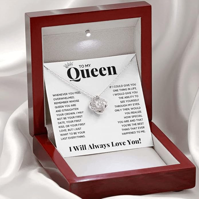 Couples Gifts Necklace To My Soulmate Necklace Birthday Christmas Jewelry Romantic Gifts For My Wife with Message Card Box Personalized Gift Present Pendant for Future Wife Soulmate Girlfriend