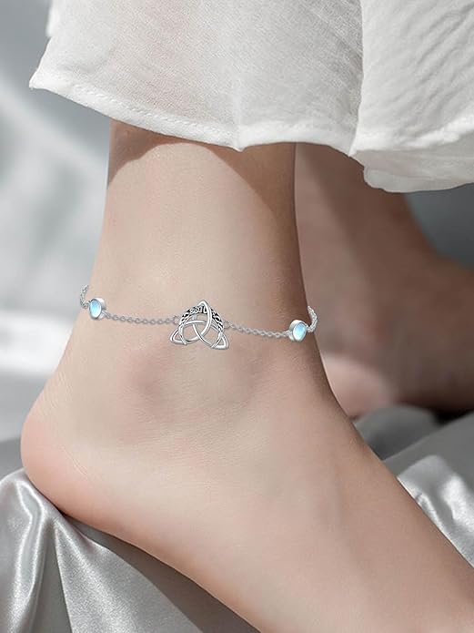 WINNICACA Sterling Silver Butterfly Bracelet Anklet Created Opal Butterfly Jewelry Gifts for Women Birthday Christmas Day Gifts