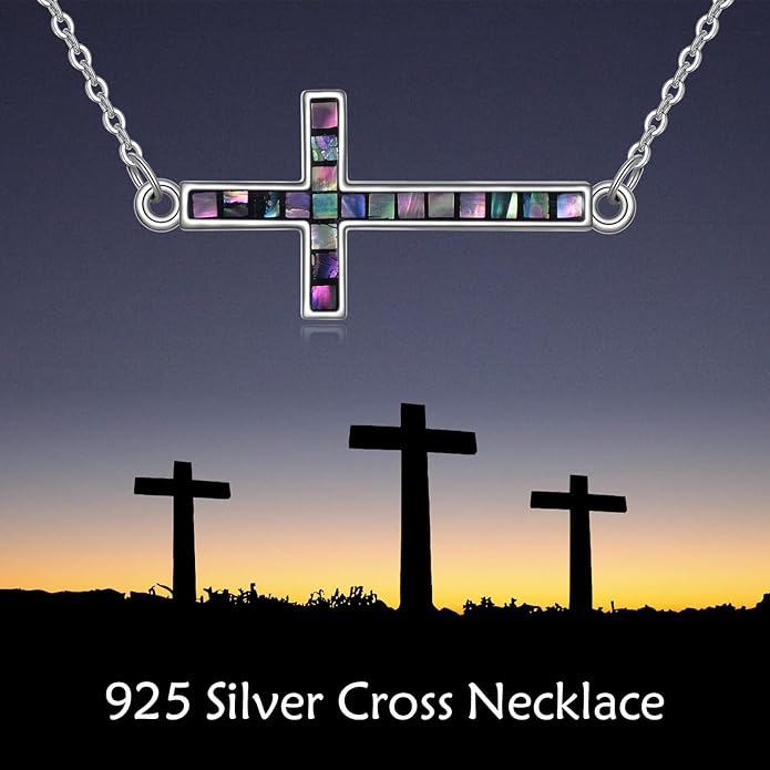 YFN Cross Necklace Sterling Silver Religious Cross Pendant Jewelry Christian Gifts for Women Men