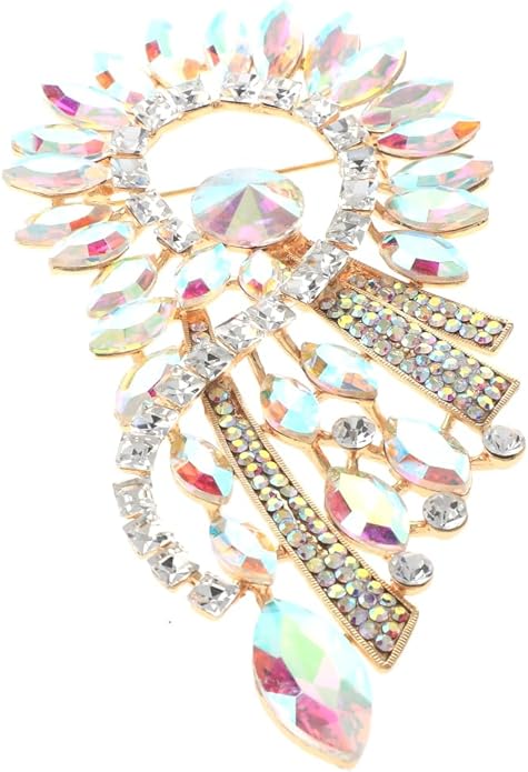 Extra Large Crystal Flower Brooch