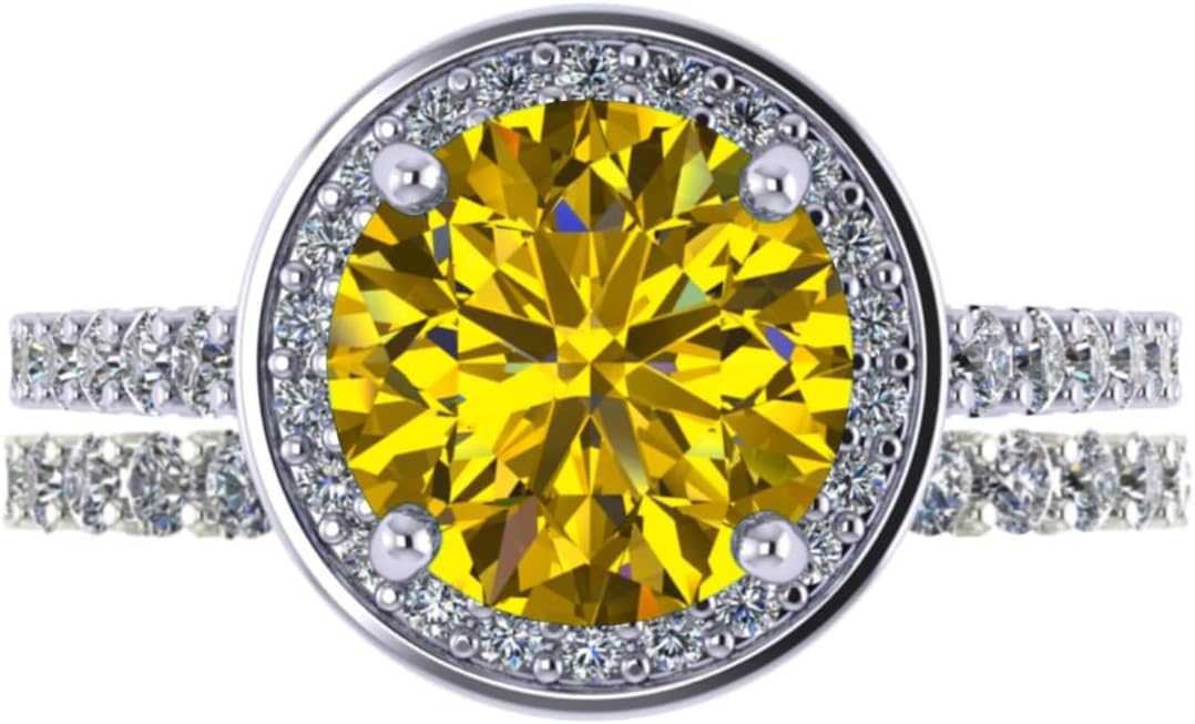 NANA Jewels Sterling Silver Engagement Rings for Women - Choose Simulated Morganite, Citrine, Aquamarine & More