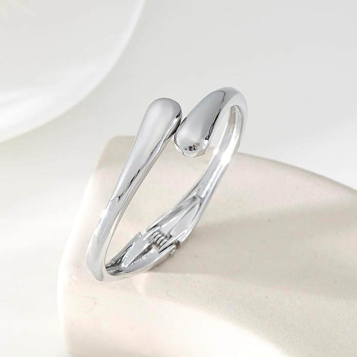 Bangle Bracelets for Women | 14K Gold Plated Trendy Wide Bracelets | Hinged Arm Cuff Bangles Chunky Bracelet for Women