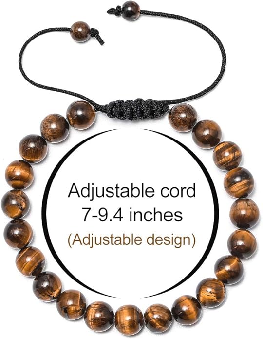 M MOOHAM Natural Stone Bracelets for Men - 8mm Tiger Eye, Matte Agate, Lava Rock - Teen Boys Gifts for Birthday, Anniversary, Christmas