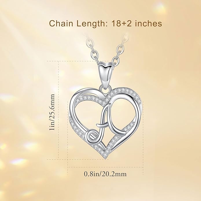 INFUSEU Unique Initial Necklaces for Women Girls Small Heart Letter Jewelry, Meaningful Personalized Gifts