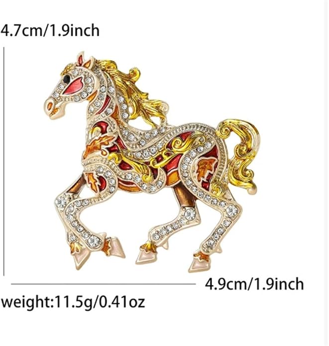 2026 New Year Of Horse Pin Brooch, Good Luck Chinese Zodiacs Horse Pins For Fashion Accessories Animal Lucky Charm Statue Feng Shui Gifts Jewelry For Women Men