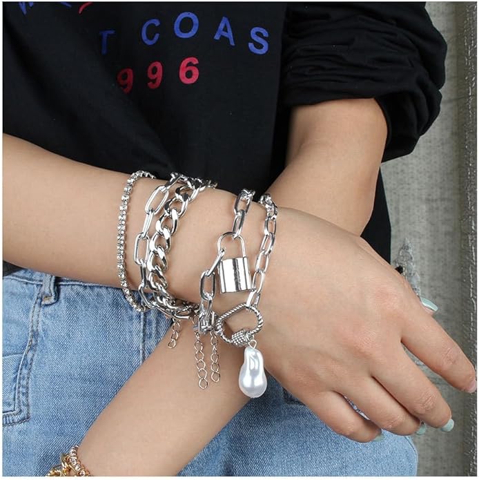 HaHaGirl Golden Collection Fashion Jewelry Set Stocking Stuffers, Layered Necklaces, Bracelets, Earrings, Rings, Modern Contemporary Style for Women