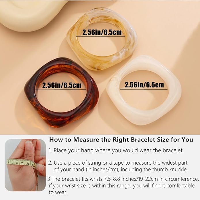 Acrylic Chunky Bangle Bracelets for Women, Irregular Punk Acrylic Resin Bangle Geometric Cuff Wide Wristband Bracelet Fashions Thick Acetate Statement Jewelry Set