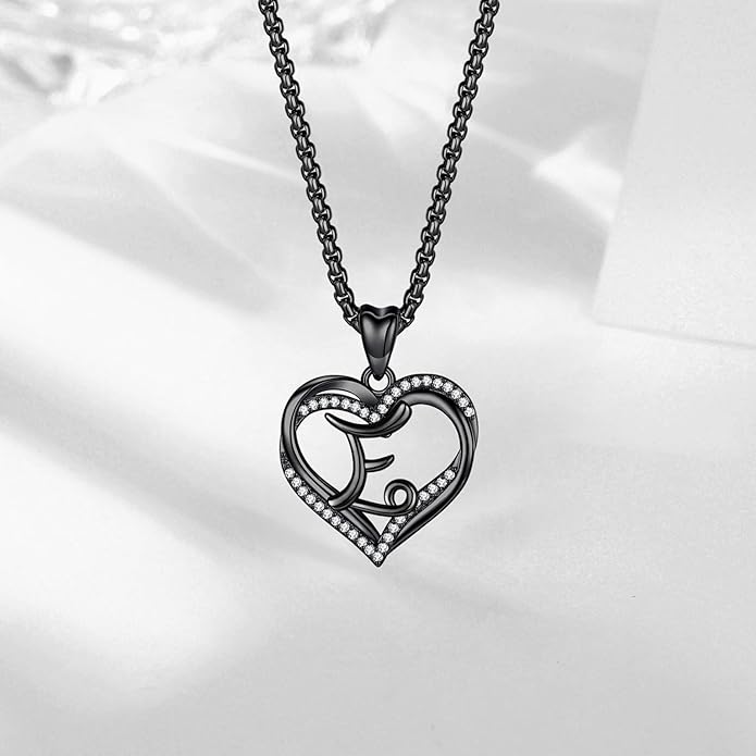 INFUSEU Unique Initial Necklaces for Women Girls Small Heart Letter Jewelry, Meaningful Personalized Gifts