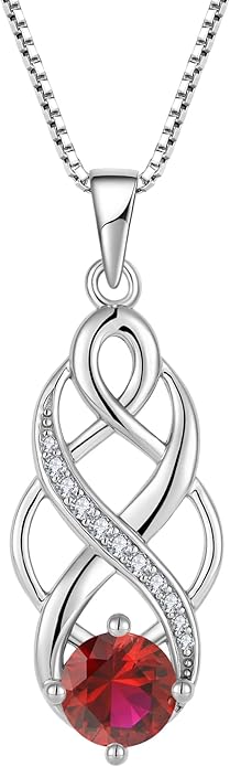 Infinity Celtic Knot Necklace 925 Sterling Silver Irish Pendant Birthstone Jewelry for Women