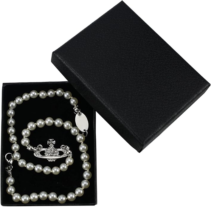 FENLDY Rhinestone Faux Planet Saturn Pearl Necklace for Women Jewelry, Fake Pearl Collar Pendant a Necklace Men with Charm for Girls Y2k Jewelry Ladies' Wedding Pearl Bead Chain Crystal Choker
