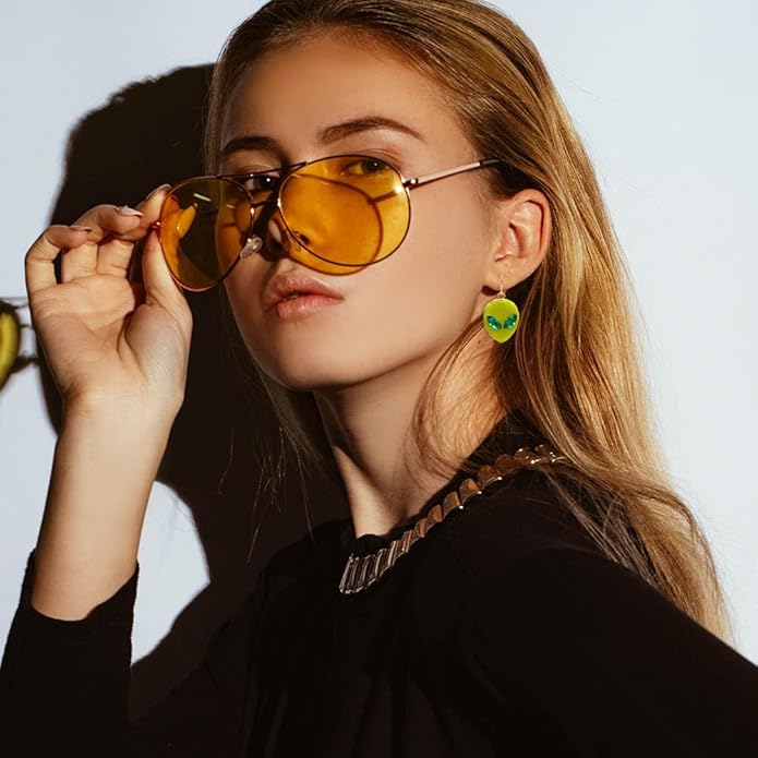 Madison Tyler 80s 90s Earrings for Women | Fun UFO Alien Earrings Space Earrings for Women