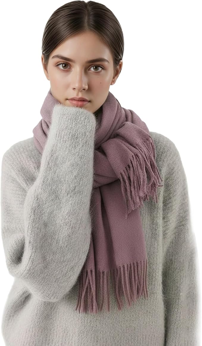 FLEESOFT Winter Wool Scarf Shawl -Thick Oversized Pashmina Shawl Wrap,Soft Warm Winter Scarves,Travel Blanket Scarf for Women