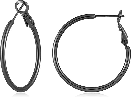 Gacimy Gold Hoop Earrings for Women 14K Gold Plated, 925 Sterling Silver Post Hypoallergenic Earrings Hoops for Women