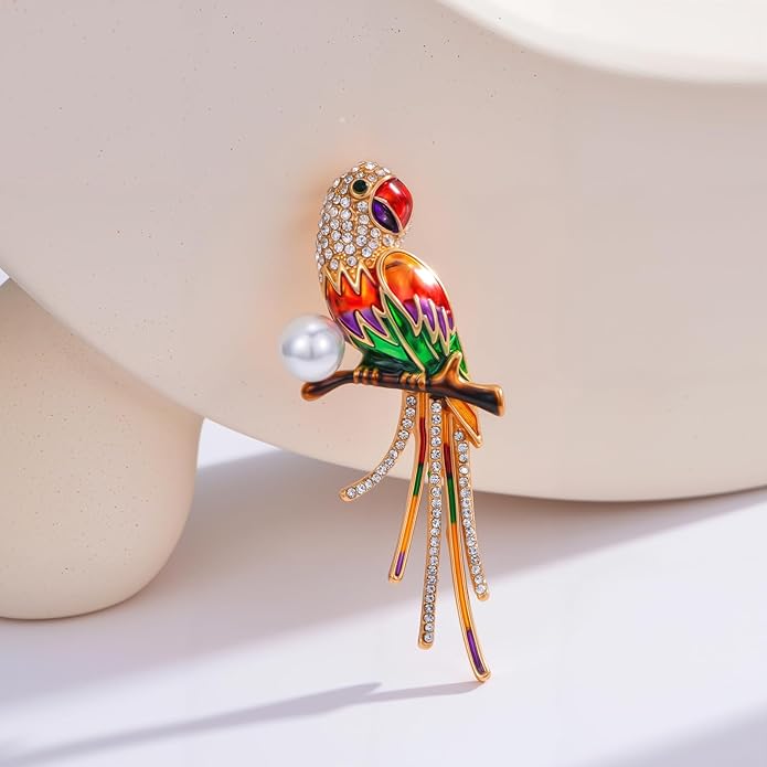 Soumimi Bird Theme Brooch Pin Cute Bird Animal Brooches Accessories Christmas Birthday Gift for Women