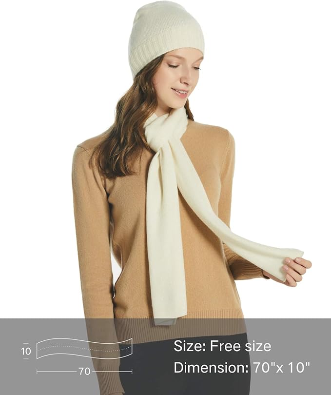 EURKEA 100% Cashmere Winter Scarf in Solid Colors with Gift Box for Women, Warm & Soft & Lightweight, Gift Ready
