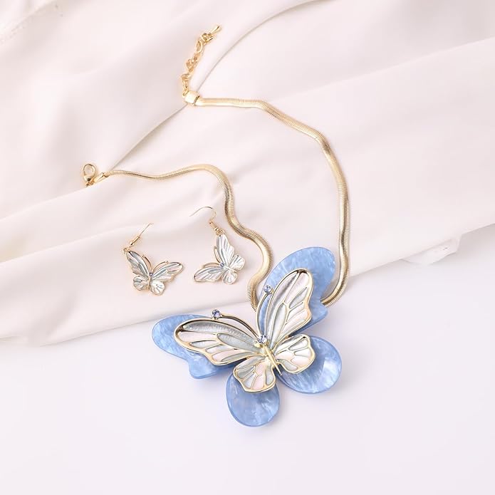 Vintage Chunky Statement Jewelry Set Retro Leaf Floral Geometric Bohemian Boho Bib Necklace Earring Set Fashion Costume Jewelry for Women Girls Wedding Party Prom Unique Gift