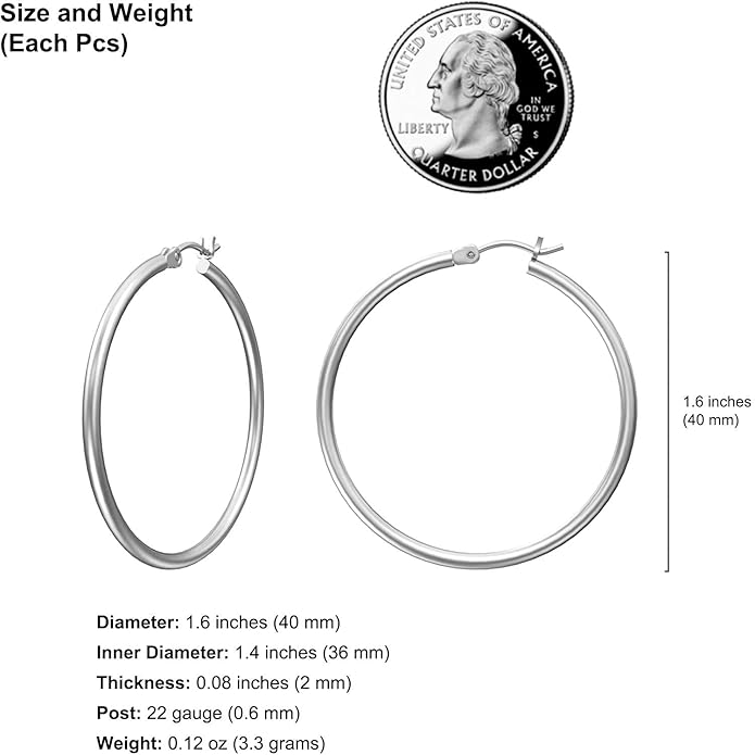 Gacimy Gold Hoop Earrings for Women 14K Real Gold Plated Hoops with 925 Sterling Silver Post