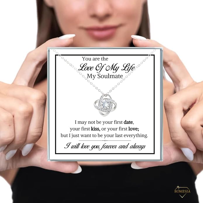To My Soulmate Necklace For Women, Soul Mate Jewelry for Women, Future Wife Gifts, To My Wife Necklace from Husband, Gifts for Girlfriend, Pendant With Message Card