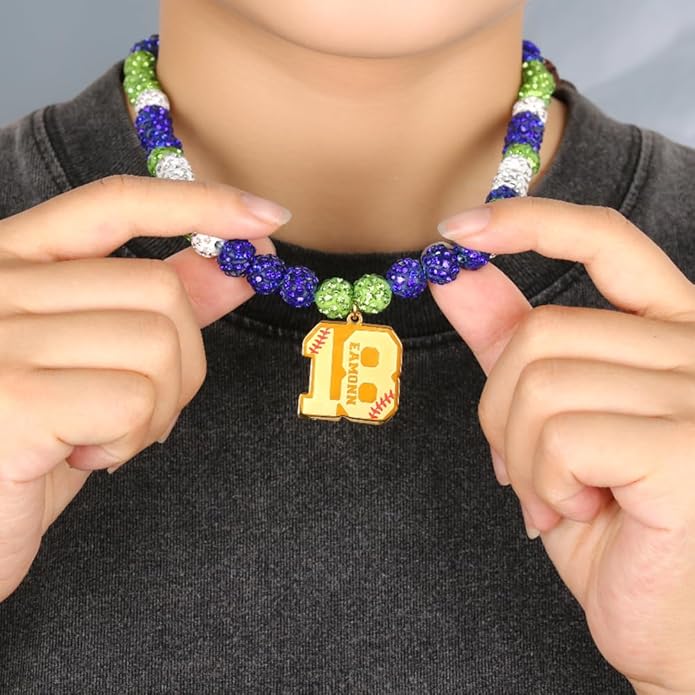 callie Personalized Volleyball|Basketball|Hockey|Baseball|Soccer|Pickleball Necklace - Custom Name & Number, Jewelry Gifts for Sports Lover